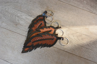 Rustic Feather Keychain