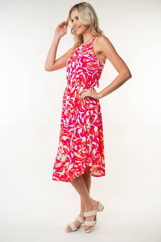 Sleeveless Floral Print Knit Dress