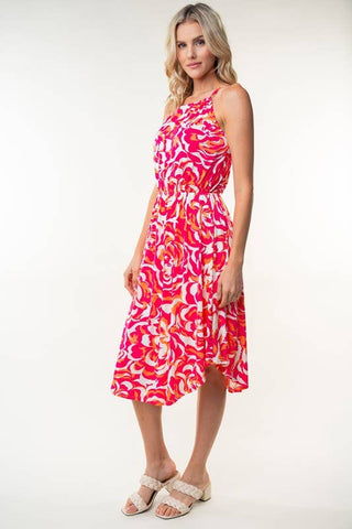 Sleeveless Floral Print Knit Dress