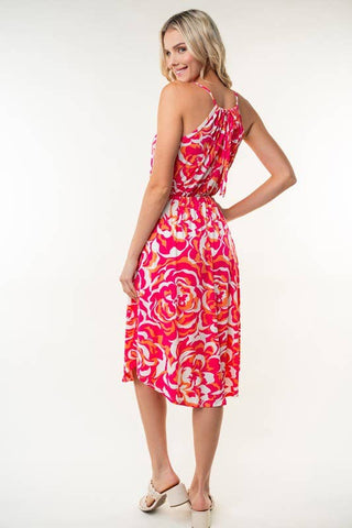 Sleeveless Floral Print Knit Dress