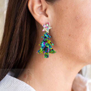 Christmas Tree Dangle Earrings Large