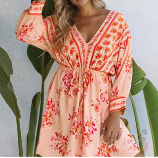 Peach Floral Dress
