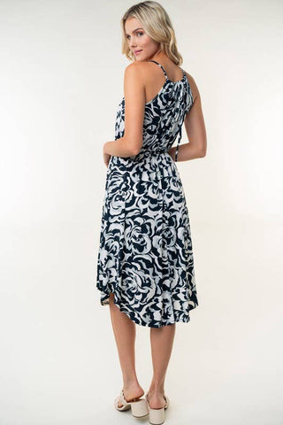 Sleeveless Floral Print Knit Dress