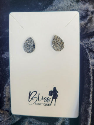 Teardrop Druzy Stud Earings