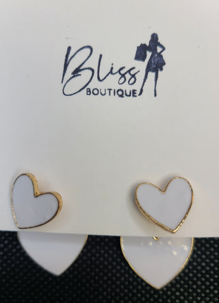 Double Heart Drop Earrings