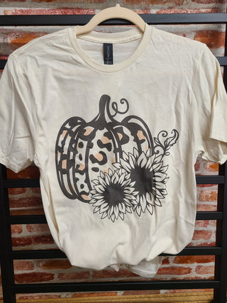 Leopard Sunflower Pumpkin Tee