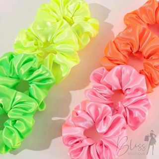 Neon Satin Scrunchie