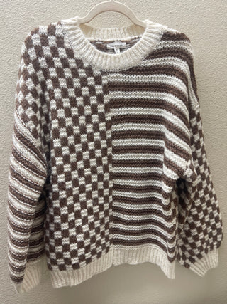 Striped and Checked Sweater