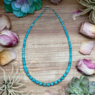 Graduated Turquoise Heishi Necklace