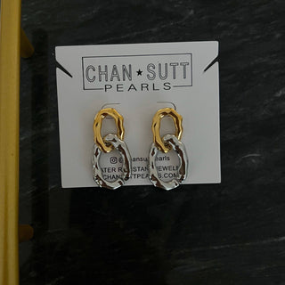 GOLD + SILVER CHAIN EARRINGS