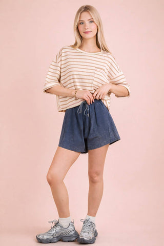 Mineral Washed Comfy Baggy Shorts