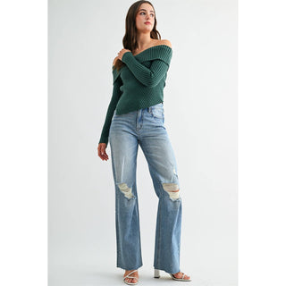 Mica Distressed Raw Hem Jean