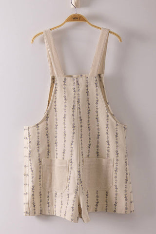 Floral Print Casual Overall