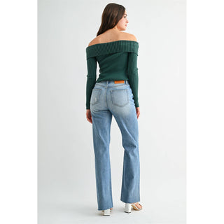 Mica Distressed Raw Hem Jean