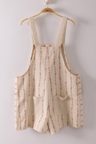 Floral Print Casual Overall