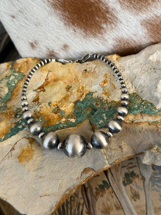Graduated Sterling Pearl Bracelet