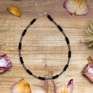 Sterling Silver Pearls & Black Onyx Necklace
