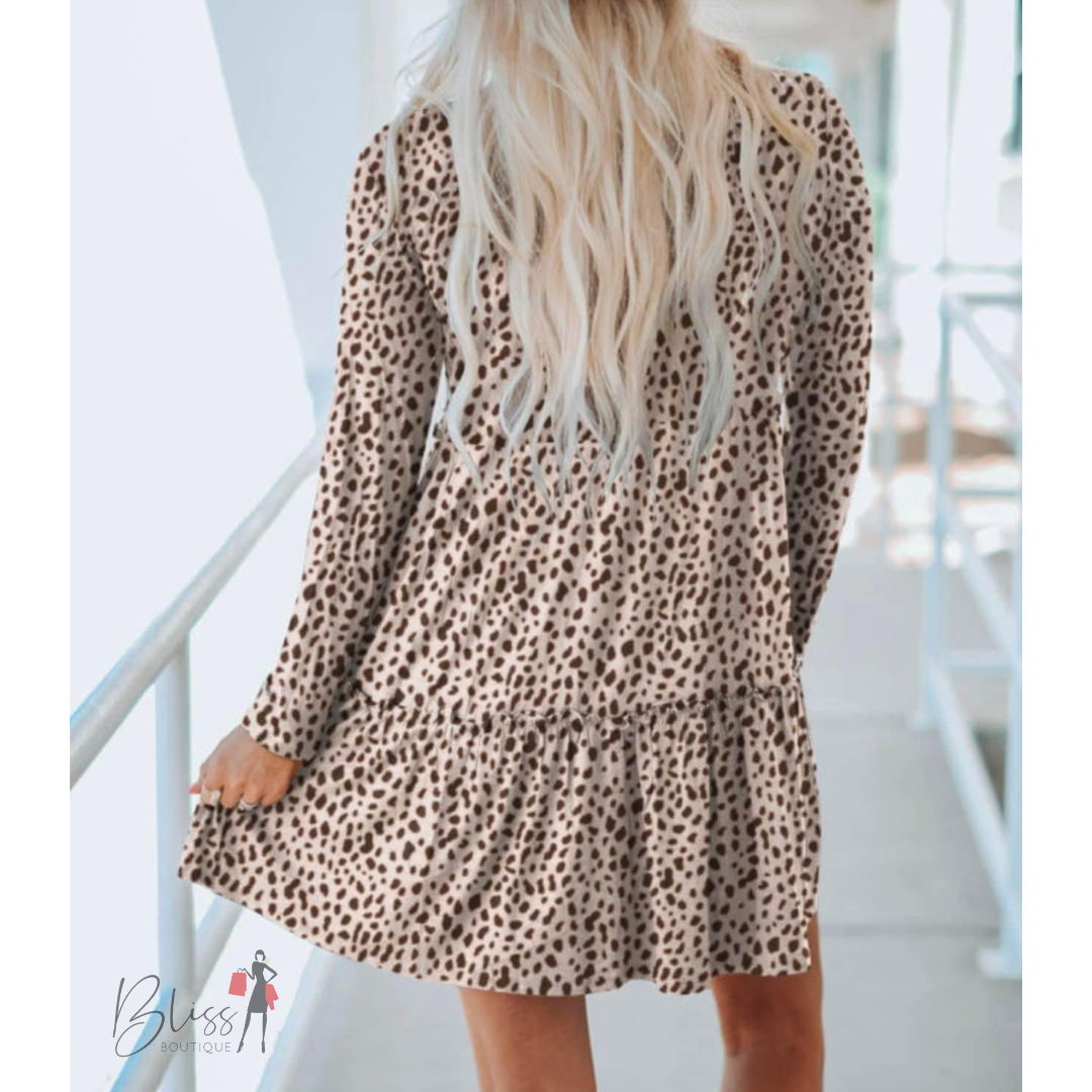 Casual Leopard Print Dress