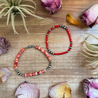 Sterling Silver Mini Wolf Stretchy Bracelet Bundle (Set of 2) –  Mixed Stone