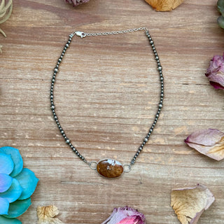 Sterling Silver Stone Choker – 13” + Extender – In-House Silversmithing – Wild Horse, Spiny Oyster or Turquoise – One of a Kind