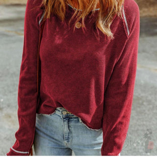 Red Long Sleeve Crew