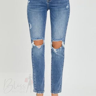Risen High Rise Ripped Skinny Jeans
