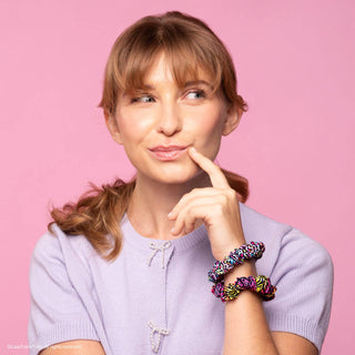 Lisa Frank Rainbow Leopard Kitsch Ruched Satin Scrunchies