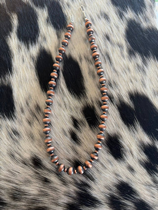4mm & 8mm Copper Pearl Necklace 