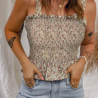 Floral Rouched Top